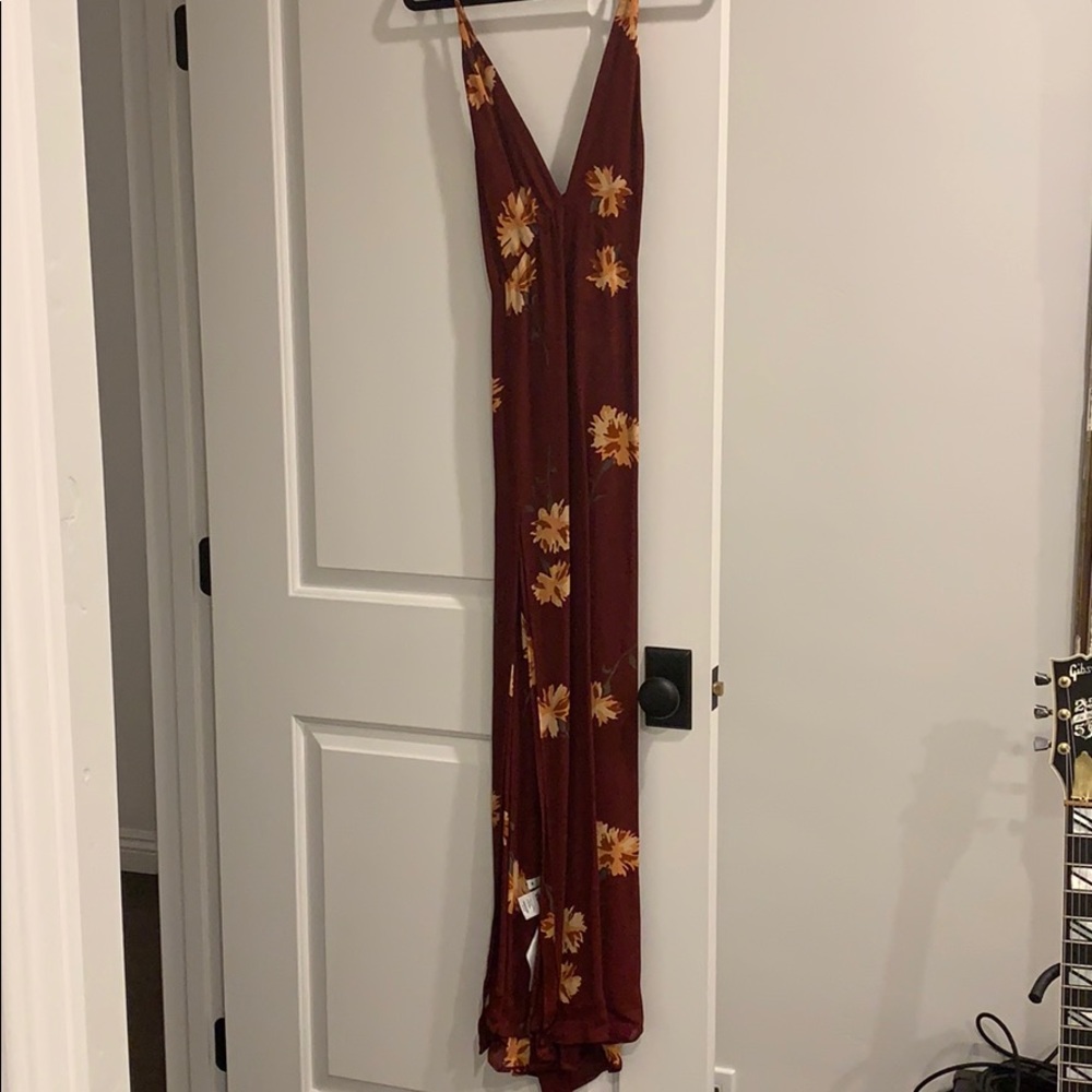 Reformation burgundy floral dress